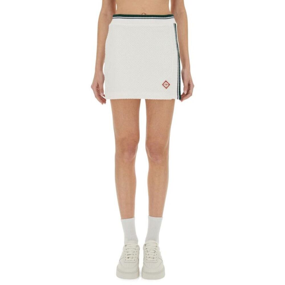 CASABLANCA Tennis Skirt White Textured Knit Women WHITE Skirts